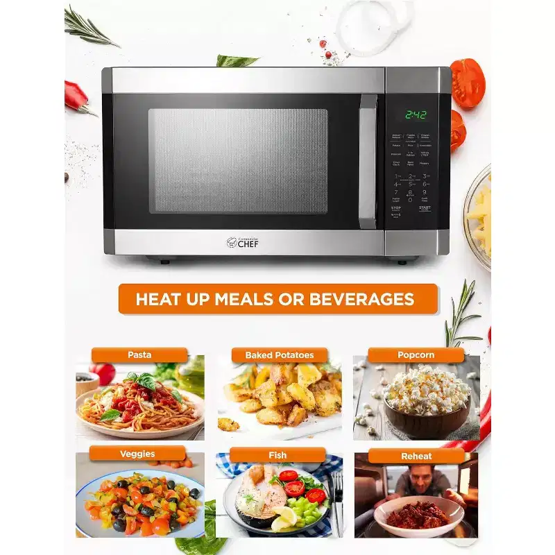 Commercial Chef 1.6 Cu. Ft. Countertop Microwave Oven, CHM16MS6
