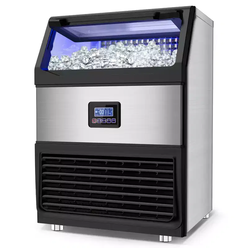 Denjol 22.8 in. 300 LBS./24 H Half Size Cubes Built in/Freestanding Ice Maker With Self-Cleaning