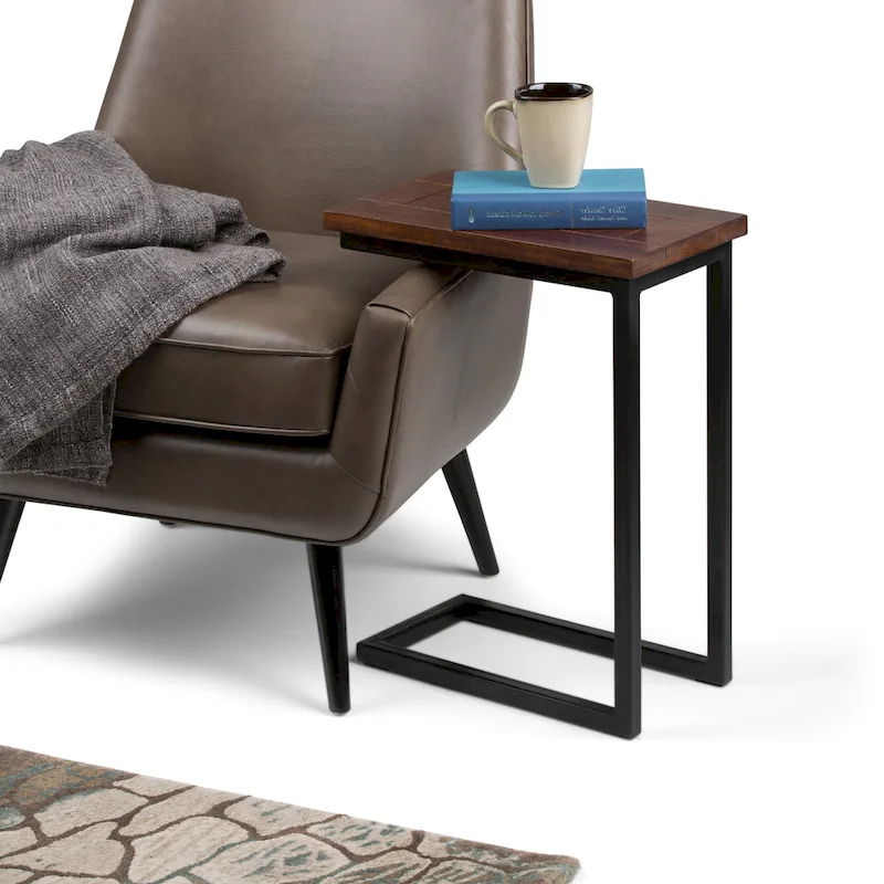 WYNDENHALL Rhonda 18 inch Wide Solid Metal Industrial C Side Table - 18 W x 10 D x 24 H