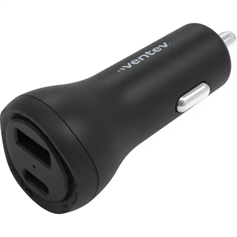 Ventev 32W Ultrafast Usb-C And Usb-A Universal Dual Car Charger Black