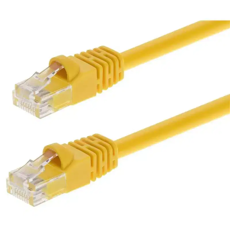 Monoprice Cat6 Ethernet Patch Cable - 10 Feet - Yellow | Network Internet Cord - RJ45, Stranded, 550Mhz, UTP, Pure Bare Copper Wire, 24AWG