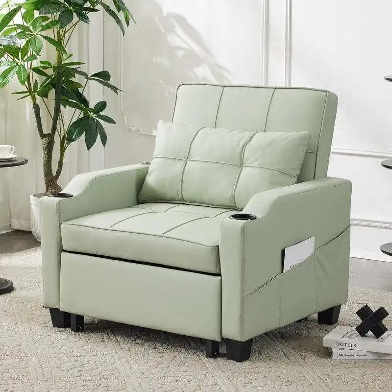 Chair Bed, Sleeper Sofa Chair Bed 3 in 1, Adjustable Recliner,Armchair, Sofa, Bed, Linen