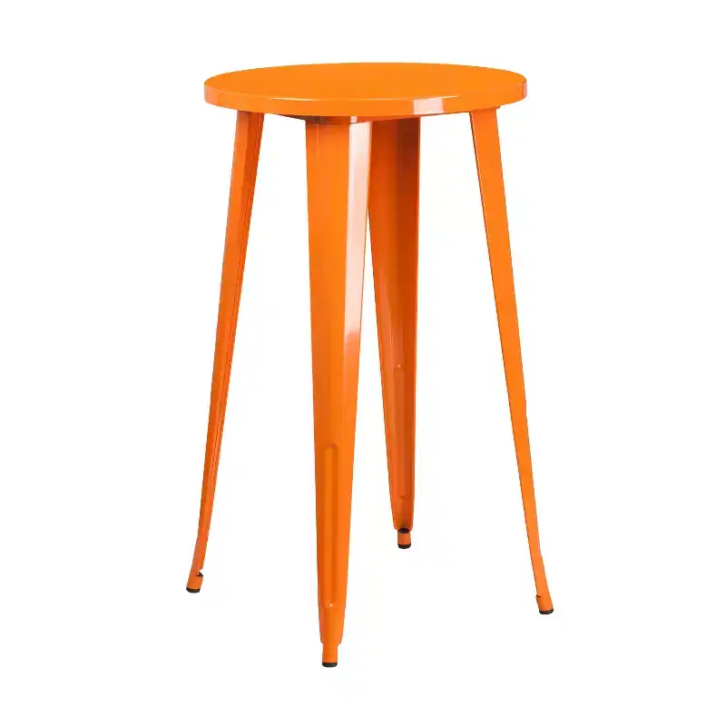 Emma and Oliver Commercial Grade 24 Round Colorful Metal Indoor-Outdoor Bar Height Dining Table