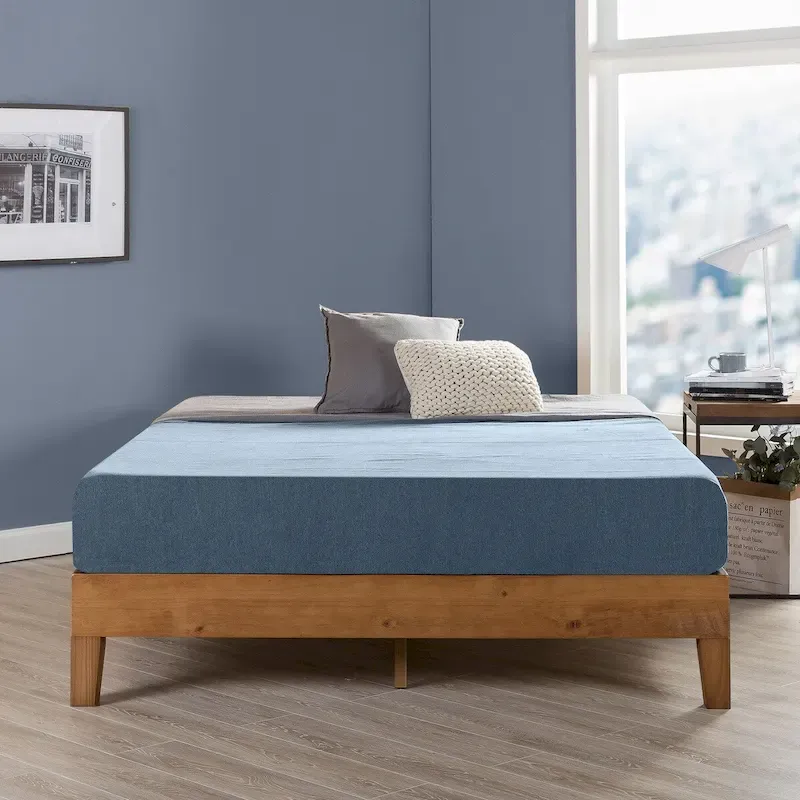 Grand Solid Wood 12-inch Platform Bed Frame by Crown Comfort