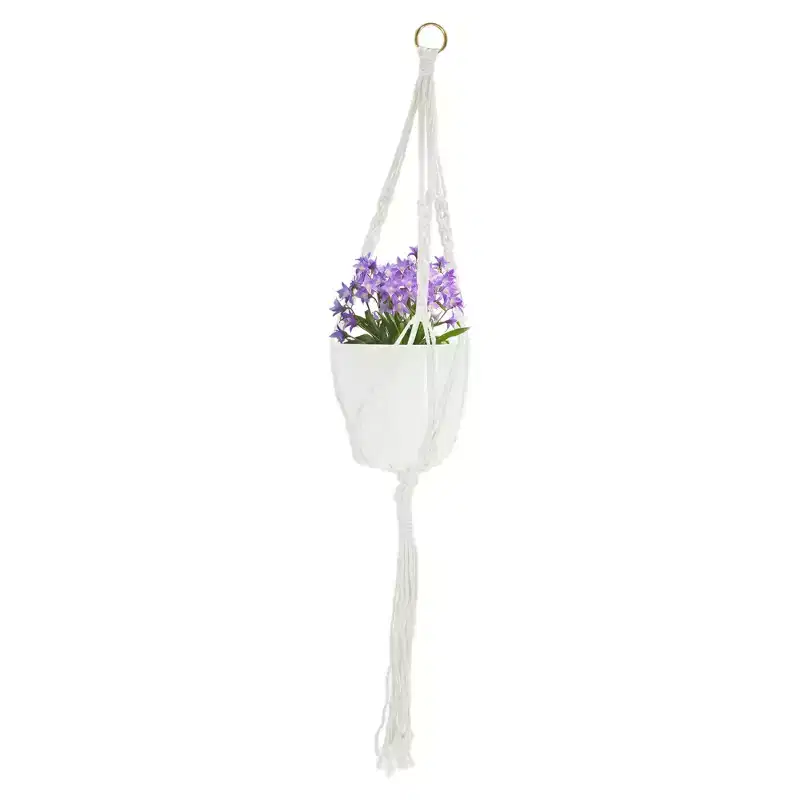 Unique Bargains Macrame Plant Hanger Woven Cotton Indoor Outdoor Decorative