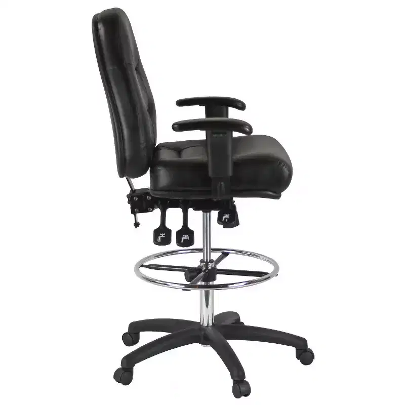 HomeStock 40.75 in.H Adjustable Height Black Foam Seat Material with Casters/Wheels Office Chairs