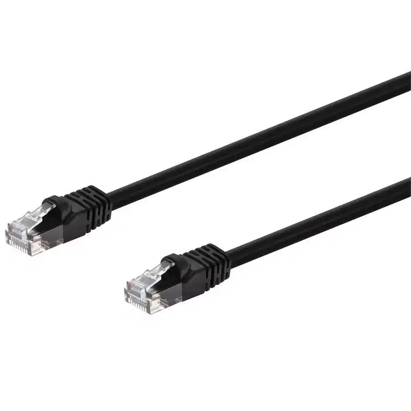 Monoprice Cat5e Ethernet Patch Cable - 7 Feet - Black | Network Internet Cord - RJ45, Stranded, 350Mhz, UTP, Pure Bare Copper Wire, 24AWG