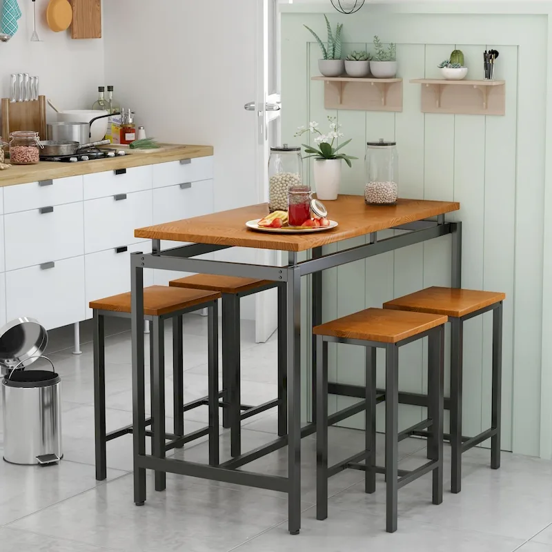 Mieres Modern Farmhouse Counter Height Pub 5-piece Dining Set