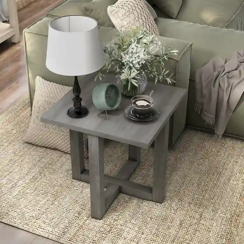 Donware Transitional Light Grey 24-inch Wood Side Table by Furniture of America