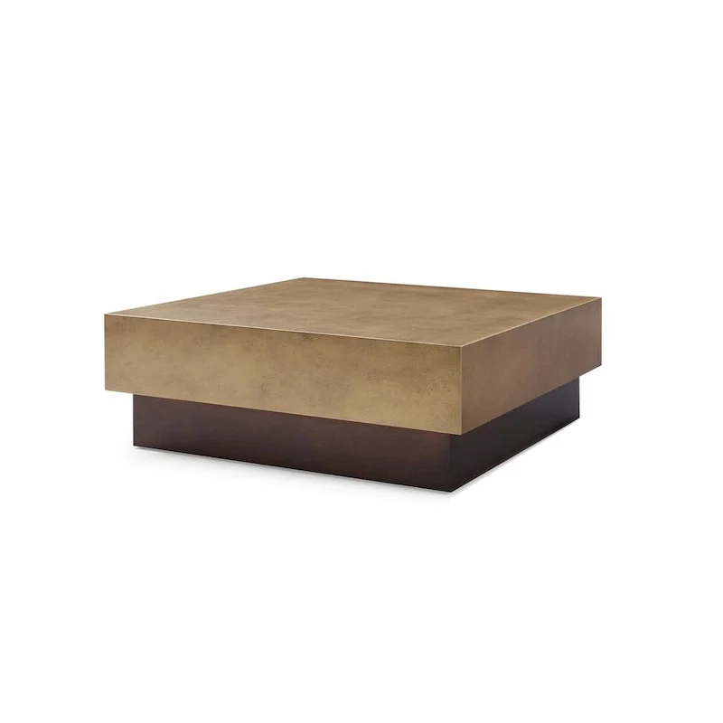Antique Copper Modern Square Coffee Table
