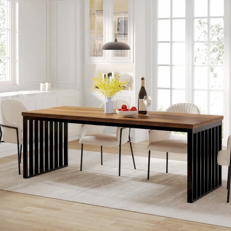 78.7 inches Diniong Table for 6-8 People, Wood Dinner Table for Dining Room
