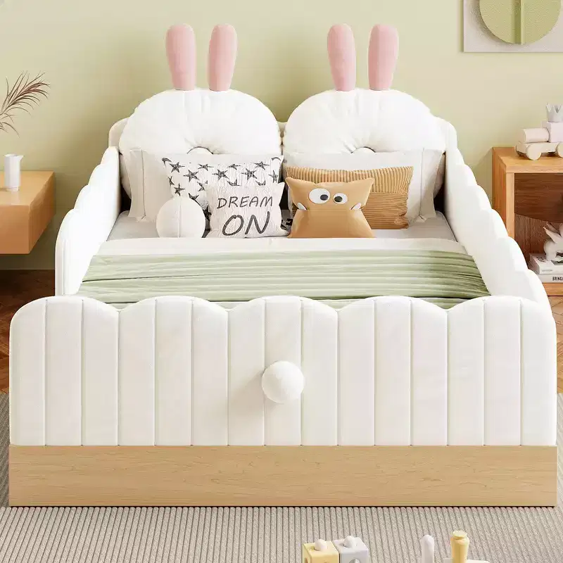 Twin Size Platform Bed with Pillows