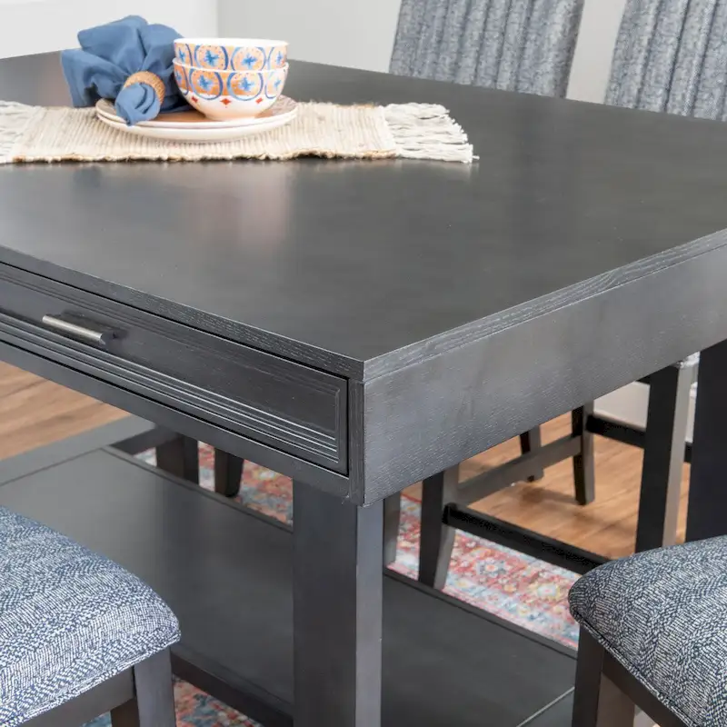 Wilson Grey Wooden 7-Piece Counter Height Dining Set