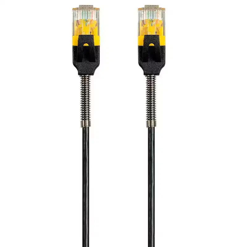 Monoprice Cat6 Ethernet Network Patch Cable - 1 Feet - Black | Reinforced, Snagless RJ45 Stranded 550MHz UTP Pure Bare Copper Wire 30AWG - SlimRun