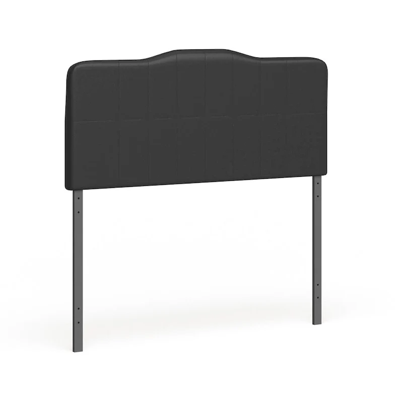 White/Black Button-Tufted Arched Full Headboard, 2-Color