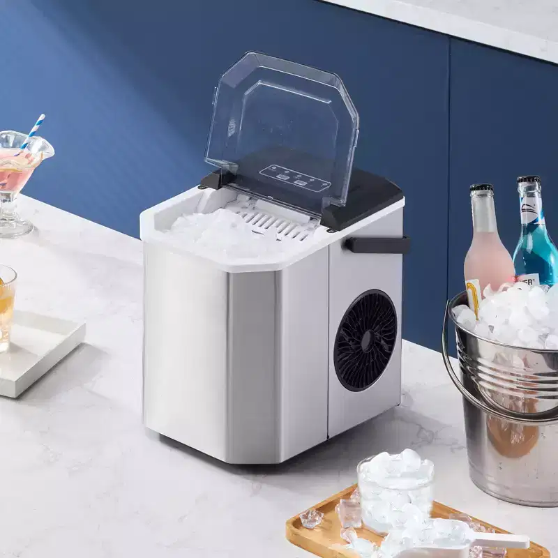 VEVOR Countertop Ice Maker, 9 Cubes Ready in 6 Mins, 26lbs in 24Hrs, Self-Cleaning Portable Ice Maker with Ice Scoop and Basket