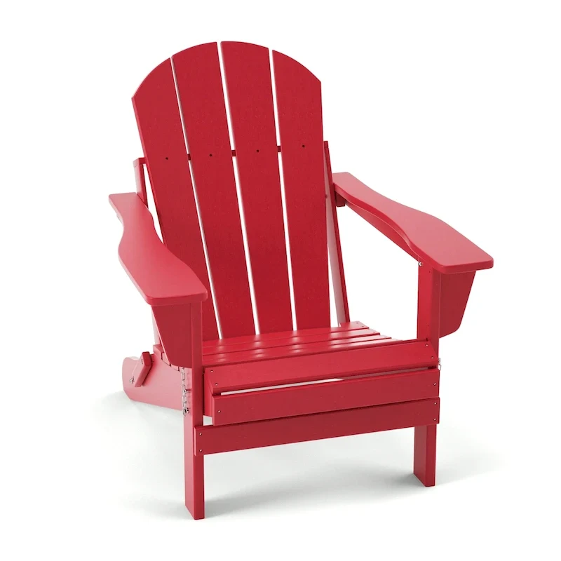 Folding Adirondack Chair,Patio Outdoor Chairs All-Weather Proof HDPE Resin for BBQ Beach