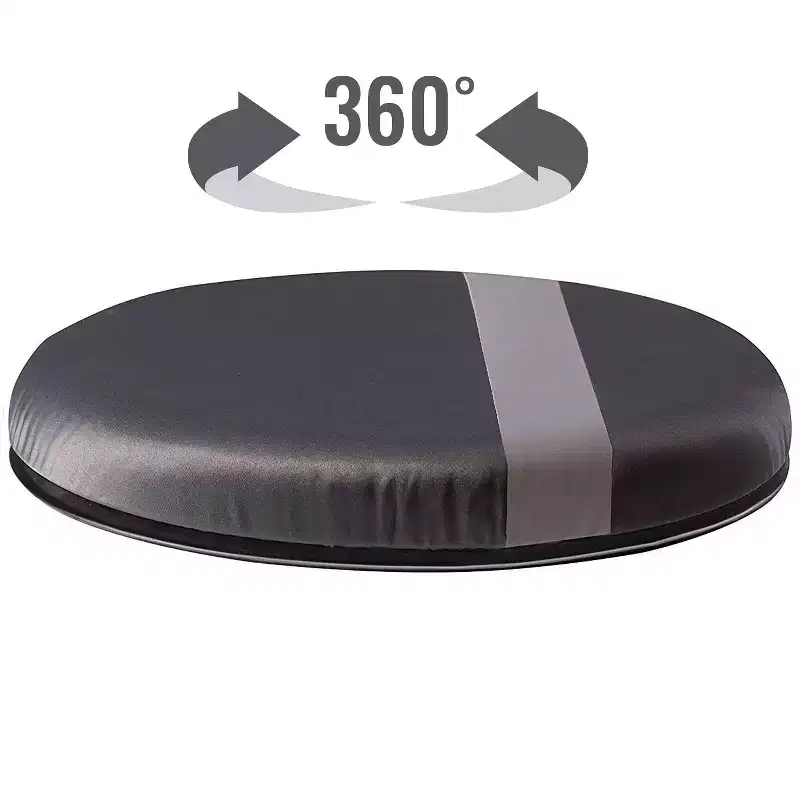 HealthSmart 360 Degree Swivel Seat Cushion, Chair Assist for Elderly, Swivel Seat Cushion for Car, Twisting Disc, Gray Stripe, 12.5 Inches in Diameter