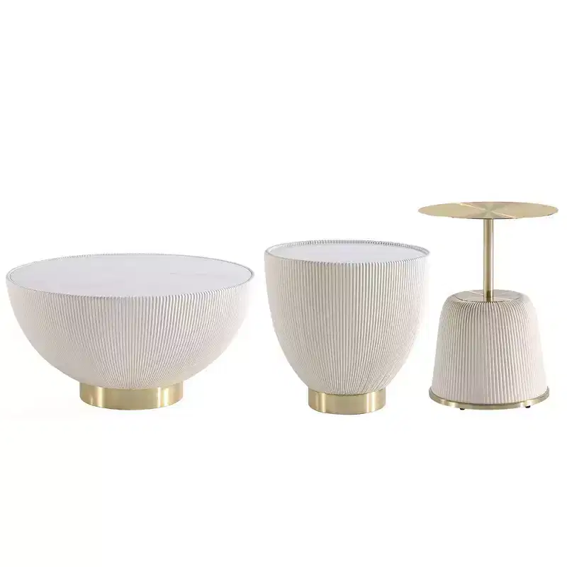 Manhattan Comfort 3pc Anderson Leatherette Upholstered Coffee Table and End Table Set