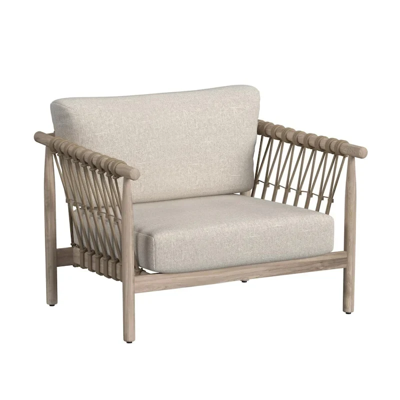 Classic Home Leo Teak Wood Outdoor Accent Chair