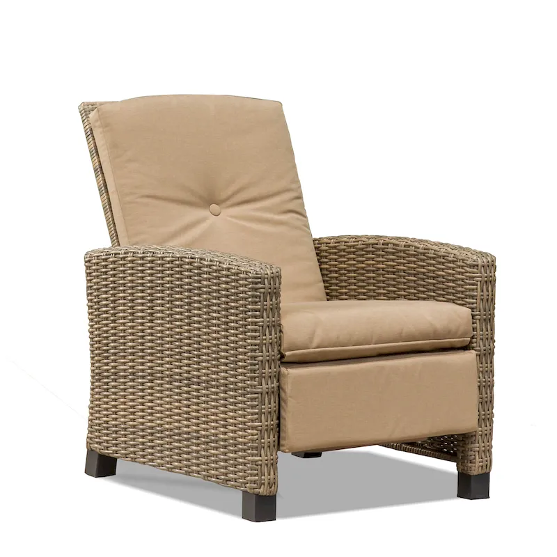 CUSchoice All-Weather Wicker Recliner with Cushion