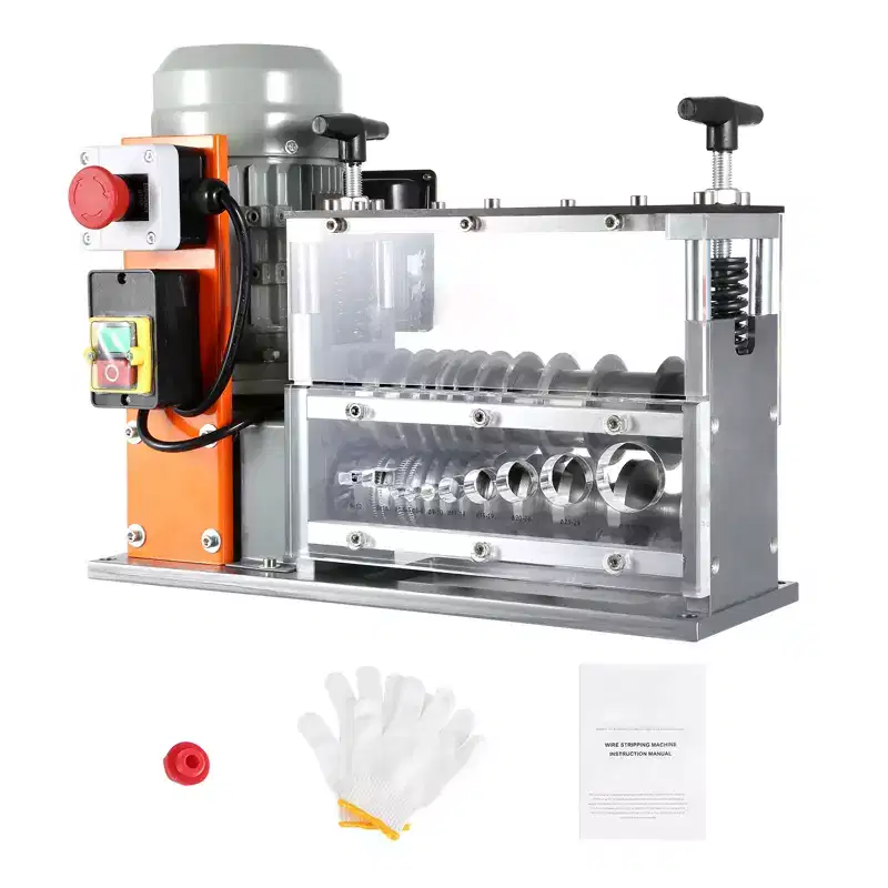 VEVOR Automatic Wire Stripping Machine, 0.06''-1.57'' Electric Motorized Cable Stripper, 750 W, 98 ft/min Wire Peeler, Silver