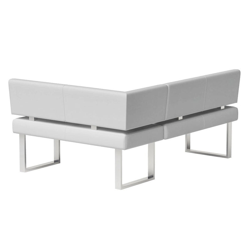 Somette Leah White Nook Corner Dining Bench