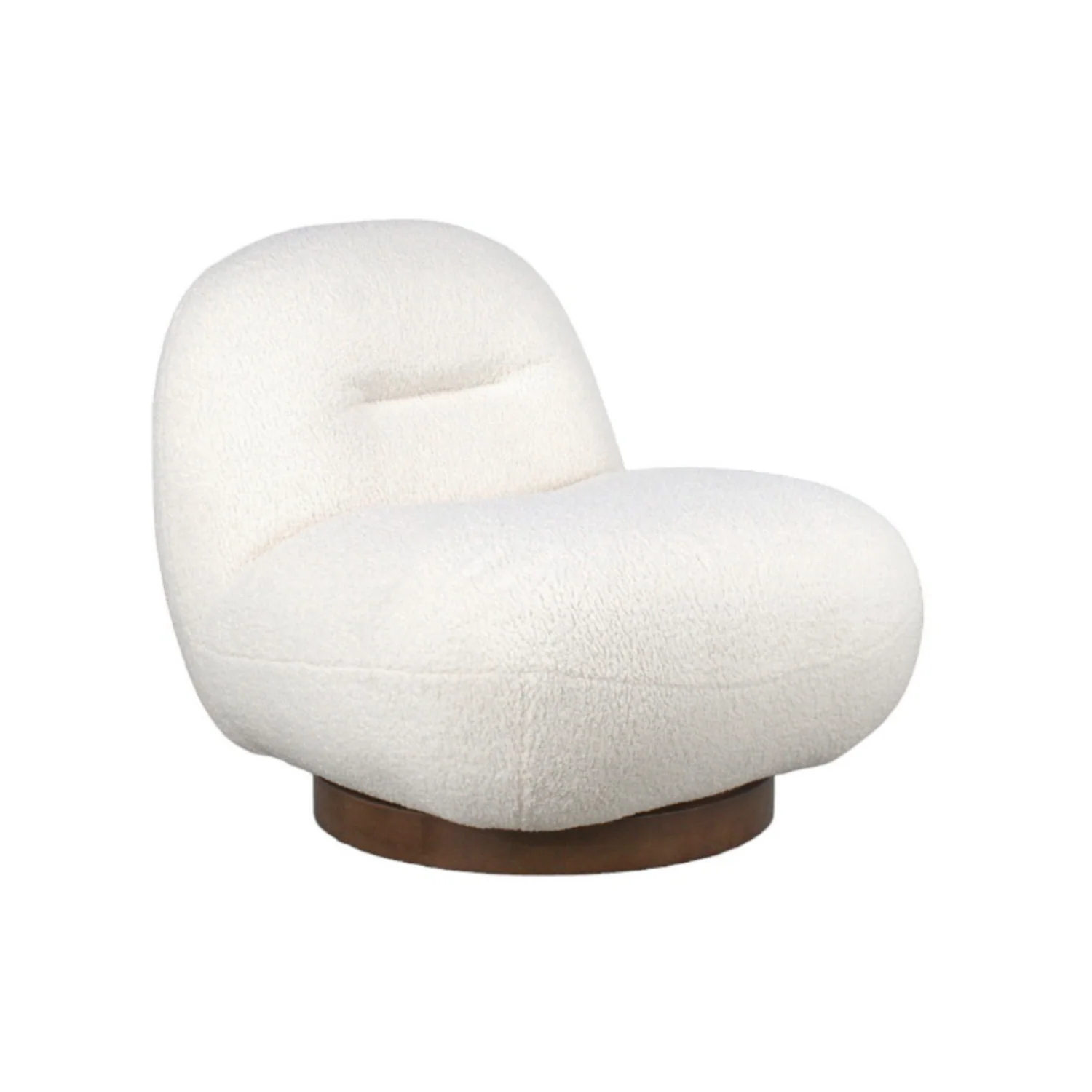 Minimalist Lounge Chair with Swivel, Round