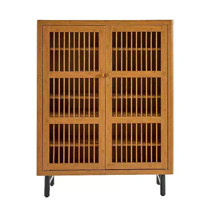 TUYOHW 6-Tier Wooden Shoe Cabinet with Shutter Doors, Adjustable Shelf Shoe Rack, Multi-scene Shoe Organizer for Entryway Hallway Closet Living Room