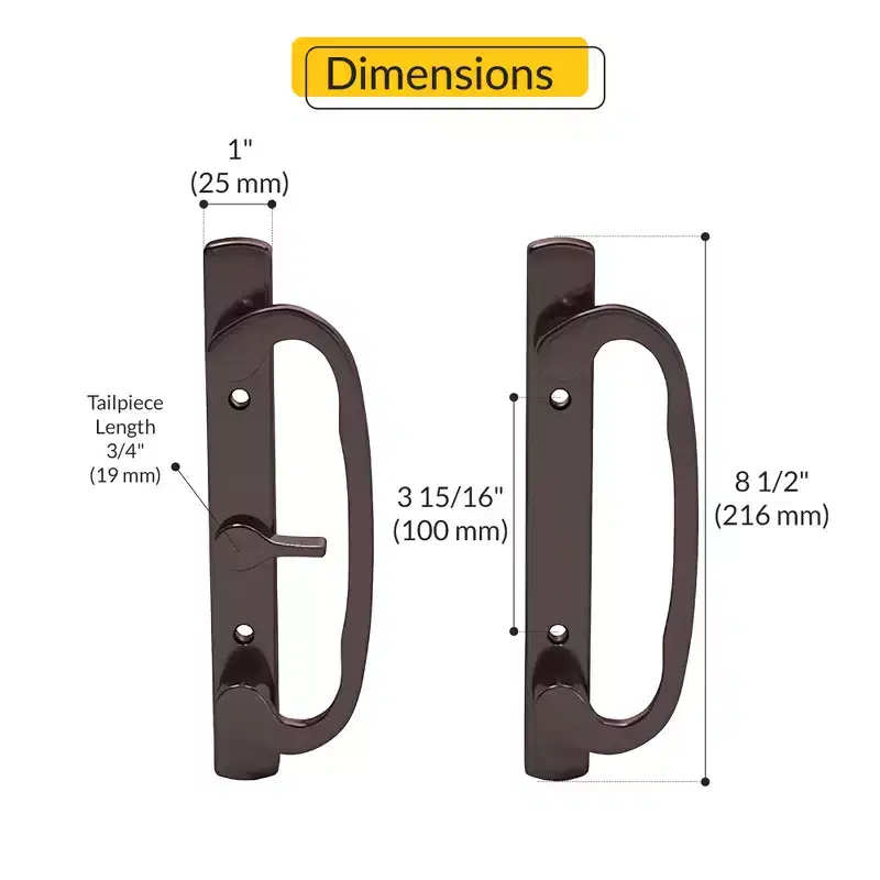 Brixwell 13-245bz Patio Door Handle Offset Latch Bronze Finish