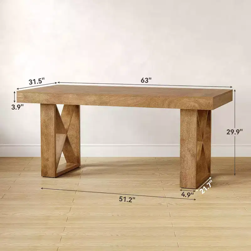 63 Farmhouse Computer Desk 鈥?MDF Writing Workstation for Home Office, Study Room