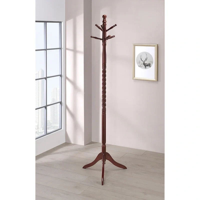 Merlot Coat Rack with Twisted Post