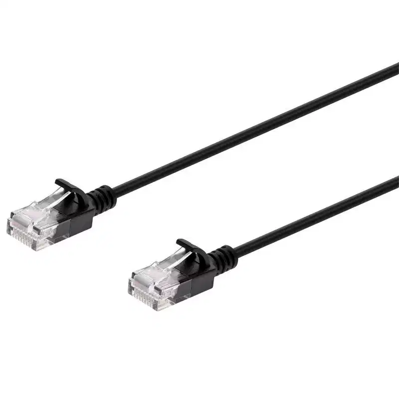 Monoprice Cat6 Ethernet Patch Cable - Ultra Slim, UTP, 30AWG Stranded Copper, Molded Boot, PVC Jacket, 10ft, Black