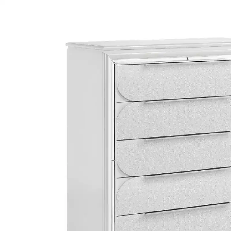 Acme Furniture 38.39 Tarian Decorative Storage Drawer Pearl White Finish: 5-Drawer Chest, Wood Composite, No Assembly Required