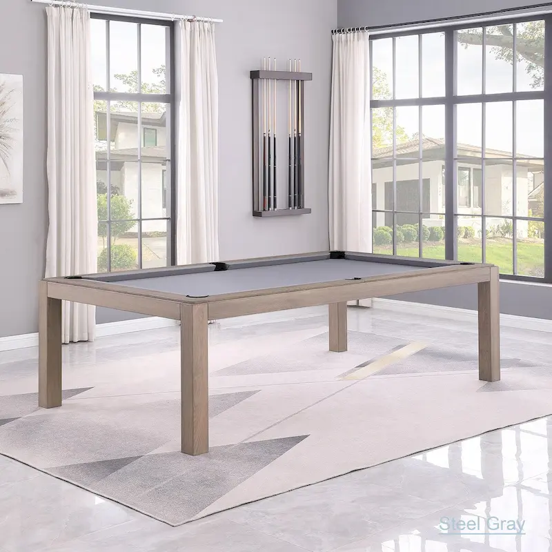 GreyWash Ash 7ft Billiard Slate Pool Table with dining top