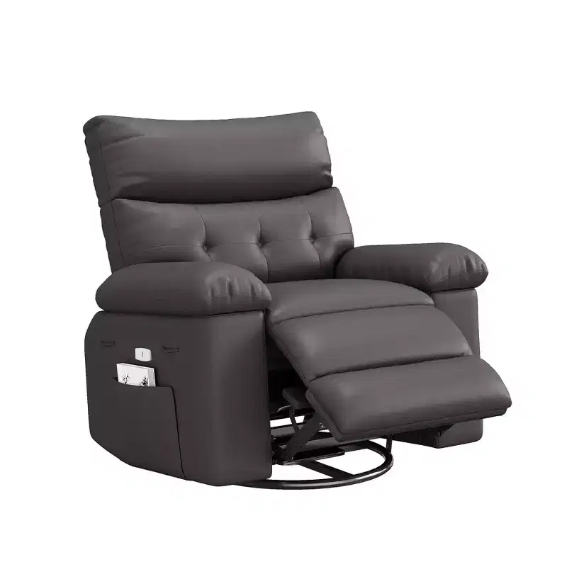 Acekool Oversized Recliner Chair for Adults, Extra Wide PU Leather Manual Recliner, 1.5X Thick Sponge Cushion, Comfortable Lazy Armchair