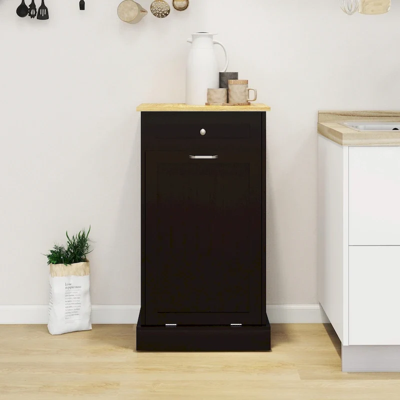 1-Drawer, 1-Compartment Tilt-Out Trash Cabinet - Kitchen Trash Cabinet