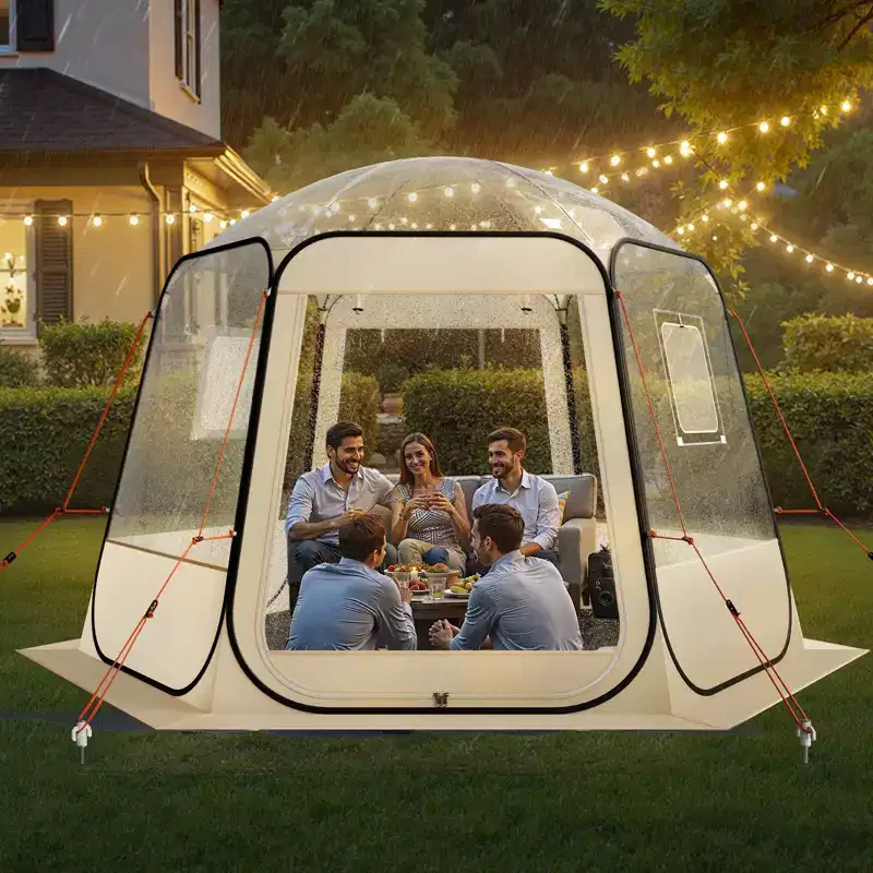 Pop Up Clear Bubble Tent for 4-8 People, 540 Panoramic View with Waterproof TPU and UV Protection