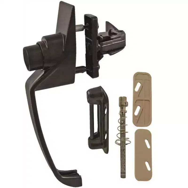 Brixwell Push Button Latch Set for Swing Doors, Tie Down Type, 1 to 1-1/4 Thick, Zinc Material, Black Finish