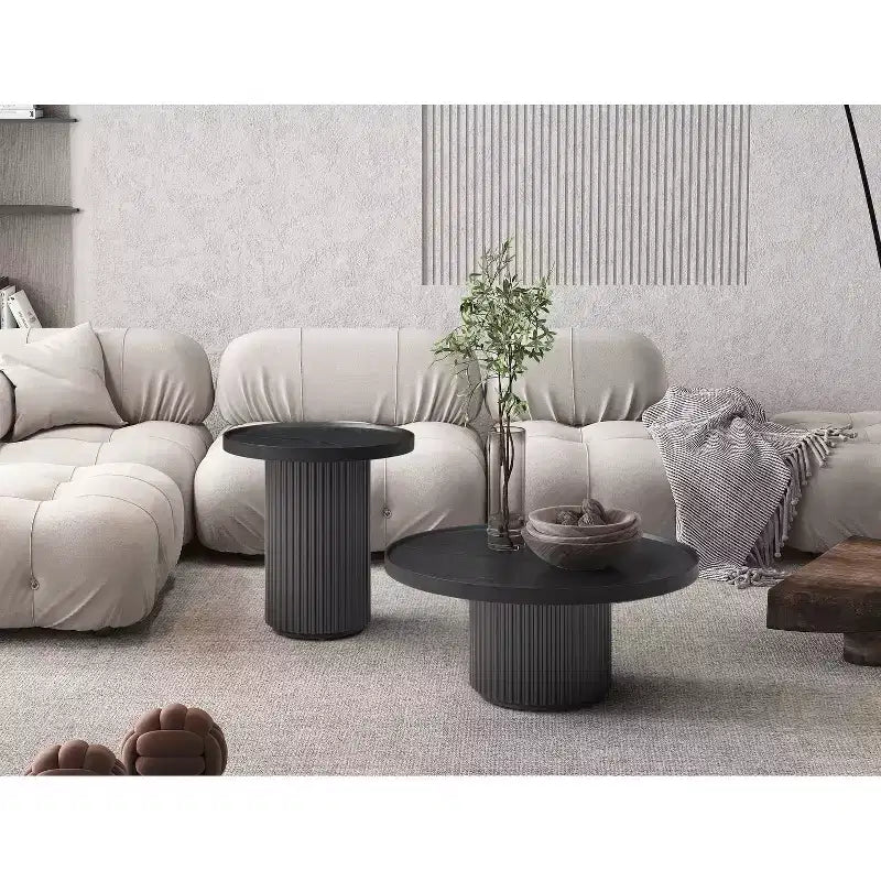 45 Round Wood End Table, Silver Finish, Versatile Side Table for Living Room, Bedroom or Entryway