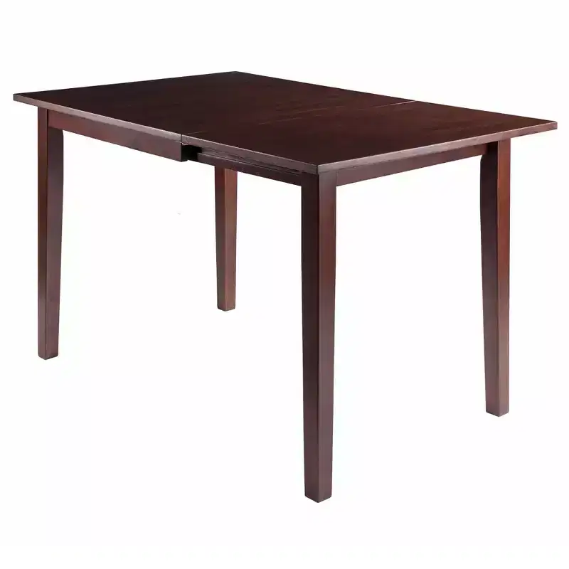 3pc Perrone Drop Leaf Dining Table Set with Slat Back Chair Walnut - Winsome: Compact, Space-Saving Design for 4