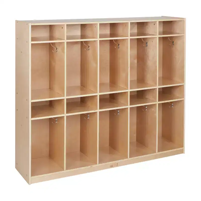 ECR4Kids 10-Section Storage Coat Locker with 10 Tray Compartments, Classroom Furniture