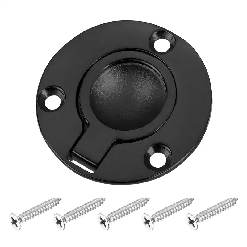 Unique Bargains Zinc Alloy Flush Ring Pull Rectangle Recessed Door Cabinet Pulls with Screws