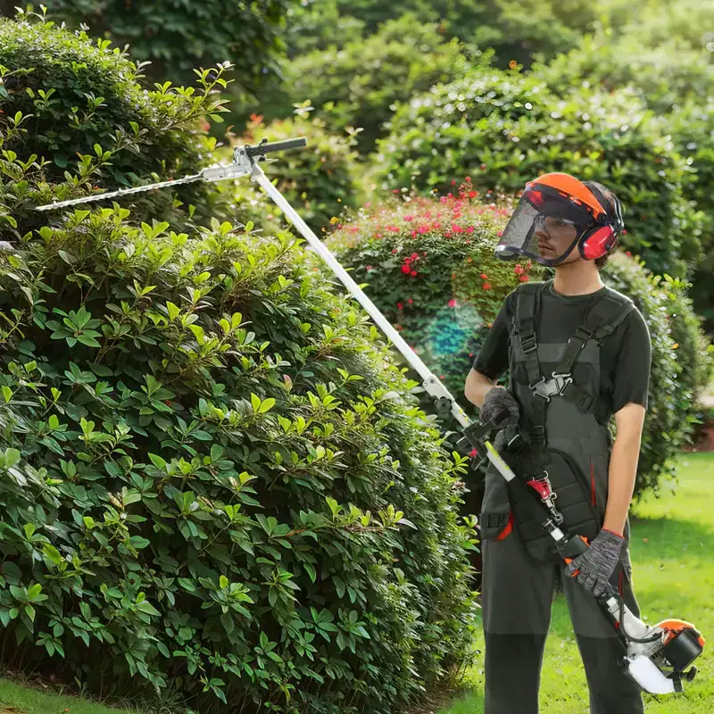VEVOR 52CC 6-in-1 Multi-Functional Trimming Tools,Gas Hedge Trimmer, Weed Eater,String Trimmer,Brush Cutter,Edger, Pole Saw Chainsaw Pruner, Orange