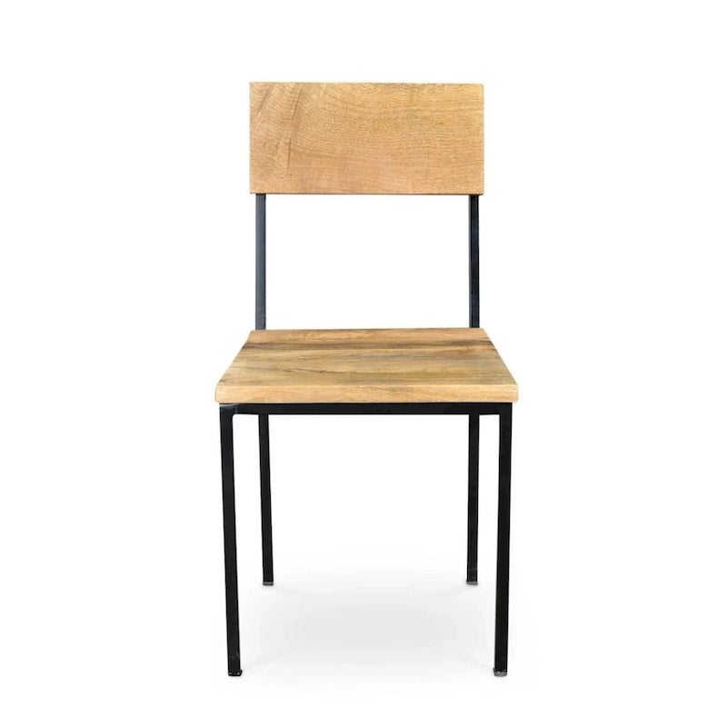 Handmade Timbergirl Reclaimed Mango Wood and Metal Chair (Set of 2) - 36H x 18W x 18L