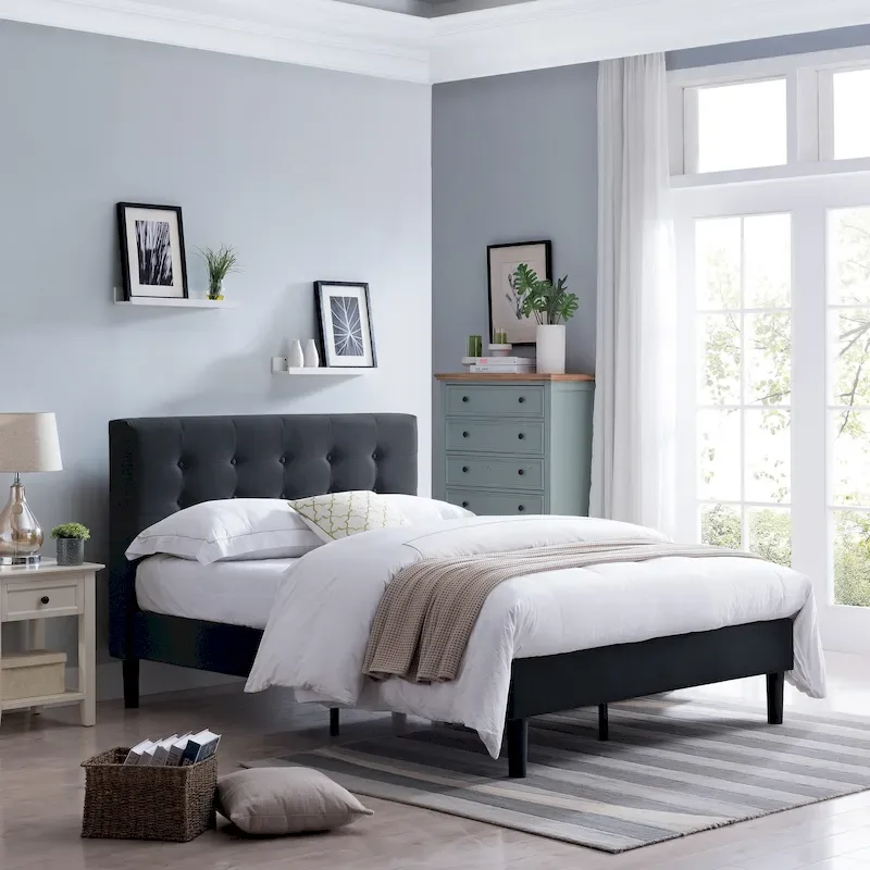 Agnew Queen-size Upholstered Platform Bed by Christopher Knight Home