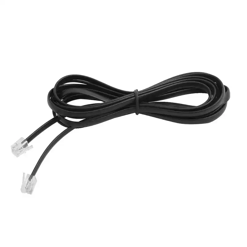 Unique Bargains RJ12 6P6C Telephone Handset Receiver Extension Line Wire Cable Black 2.59M Long