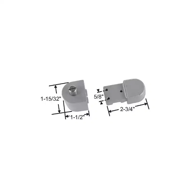 Brixwell Offset Pivot Set, Aluminum Material, 1-15/32 Pivot Body Height, 3/4 Door Thickness, 1/8 Recessed Door Application, Aluminum Finish