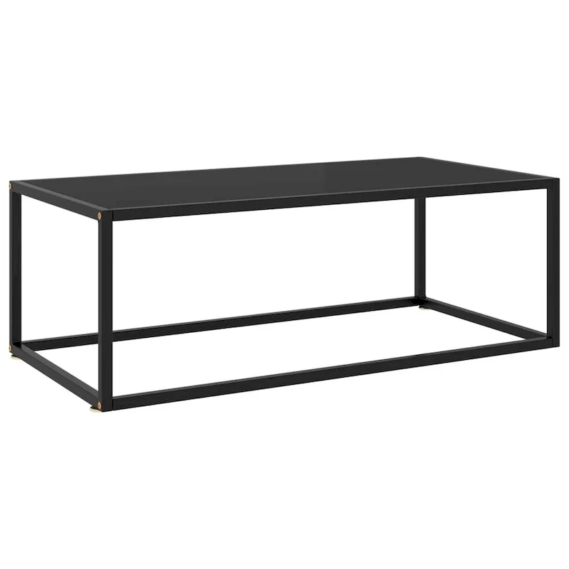 Coffee Table Black with Black Glass 39.4x19.7x13.8
