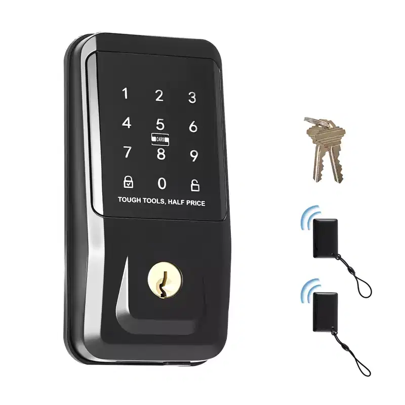 VEVOR Keyless Entry Door Lock, Touchpad Electronic Deadbolt with IC Card, Customizable User Codes, Keyed Entry, Auto Lock, Matte Black